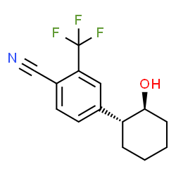 ChemSpider 2D Image | 4-[(1R,2S)-2-Hydroxycyclohexyl]-2-(trifluoromethyl)benzonitrile | C14H14F3NO
