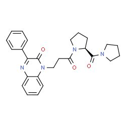 ChemSpider 2D Image | 1-{3-Oxo-3-[(2S)-2-(1-pyrrolidinylcarbonyl)-1-pyrrolidinyl]propyl}-3-phenyl-2(1H)-quinoxalinone | C26H28N4O3
