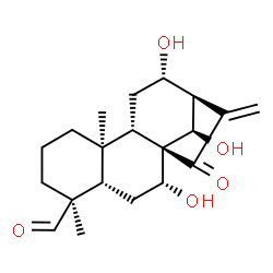 ChemSpider 2D Image | (5beta,7alpha,8alpha,9beta,10alpha,12alpha,13alpha,14R)-7,12,14-Trihydroxy-15-oxokaur-16-en-19-al | C20H28O5