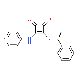 ChemSpider 2D Image | 3-{[(1R)-1-Phenylethyl]amino}-4-(4-pyridinylamino)-3-cyclobutene-1,2-dione | C17H15N3O2
