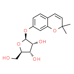 ChemSpider 2D Image | 2,2-Dimethyl-2H-chromen-7-yl beta-D-ribofuranoside | C16H20O6