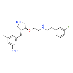 ChemSpider 2D Image | 6-{[(3S,4S)-4-(2-{[2-(3-Fluorophenyl)ethyl]amino}ethoxy)-3-pyrrolidinyl]methyl}-4-methyl-2-pyridinamine | C21H29FN4O
