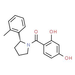 ChemSpider 2D Image | 4-{[(2R)-2-(2-methylphenyl)pyrrolidin-1-yl]carbonyl}benzene-1,3-diol | C18H19NO3