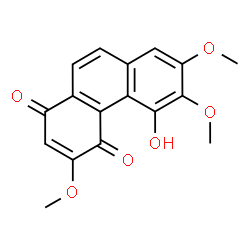 ChemSpider 2D Image | 5-Hydroxy-3,6,7-trimethoxy-1,4-phenanthrenedione | C17H14O6