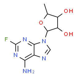 ChemSpider 2D Image | 9-(5-Deoxypentofuranosyl)-2-fluoro-9H-purin-6-amine | C10H12FN5O3