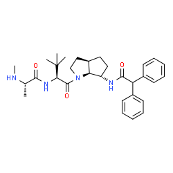 ChemSpider 2D Image | N-[(3aR,6S,6aS)-1-(N-Methyl-L-alanyl-3-methyl-L-valyl)octahydrocyclopenta[b]pyrrol-6-yl]-2,2-diphenylacetamide | C31H42N4O3