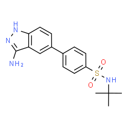 ChemSpider 2D Image | 4-(3-amino-1H-indazol-5-yl)-N-tert-butylbenzenesulfonamide | C17H20N4O2S