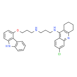 ChemSpider 2D Image | N-[3-(9H-Carbazol-4-yloxy)propyl]-N'-(6-chloro-1,2,3,4-tetrahydro-9-acridinyl)-1,3-propanediamine | C31H33ClN4O