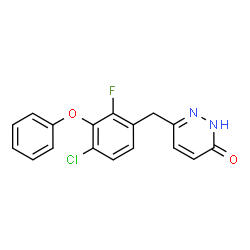 ChemSpider 2D Image | 6-(4-Chloro-2-fluoro-3-phenoxybenzyl)-3(2H)-pyridazinone | C17H12ClFN2O2