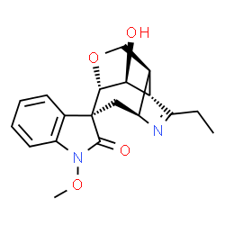 ChemSpider 2D Image | (1'S,3S,4'S,7'R,8'S,11'S)-6'-Ethyl-11'-hydroxy-1-methoxyspiro[indole-3,2'-[10]oxa[5]azatricyclo[5.3.1.0~4,8~]undec[5]en]-2(1H)-one | C19H22N2O4