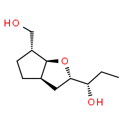 ChemSpider 2D Image | (1S)-1-[(2S,3aR,6R,6aS)-6-(Hydroxymethyl)hexahydro-2H-cyclopenta[b]furan-2-yl]-1-propanol | C11H20O3
