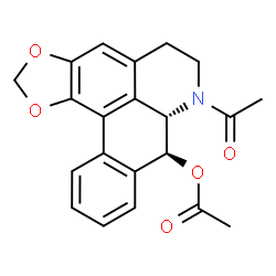 ChemSpider 2D Image | (7aS,8S)-7-Acetyl-6,7,7a,8-tetrahydro-5H-[1,3]benzodioxolo[6,5,4-de]benzo[g]quinolin-8-yl acetate | C21H19NO5