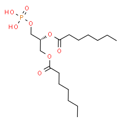 ChemSpider 2D Image | (2R)-3-(Phosphonooxy)-1,2-propanediyl diheptanoate | C17H33O8P