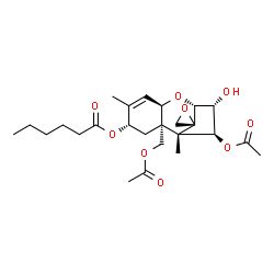 ChemSpider 2D Image | (3alpha,4beta,8alpha,12R)-4,15-Diacetoxy-3-hydroxy-12,13-epoxytrichothec-9-en-8-yl hexanoate | C25H36O9