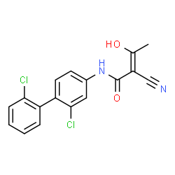 ChemSpider 2D Image | (2Z)-2-Cyano-N-(2,2'-dichloro-4-biphenylyl)-3-hydroxy-2-butenamide | C17H12Cl2N2O2
