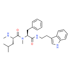 ChemSpider 2D Image | N-Methyl-L-leucyl-N-[2-(1H-indol-3-yl)ethyl]-Nalpha-methyl-L-phenylalaninamide | C27H36N4O2