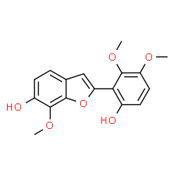 ChemSpider 2D Image | 2-(6-Hydroxy-2,3-dimethoxyphenyl)-7-methoxy-1-benzofuran-6-ol | C17H16O6