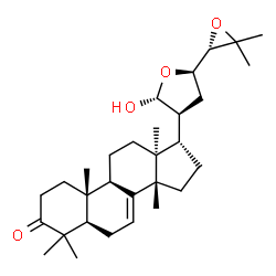 ChemSpider 2D Image | (13alpha,14beta,17alpha,20S,21R,23R,24S)-21-Hydroxy-21,23:24,25-diepoxylanost-7-en-3-one | C30H46O4