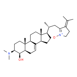 ChemSpider 2D Image | (3S,4R,5R,9R,10R,13R,14R,17R)-3-(Dimethylamino)-17-[(2R)-1-(4-isopropylidene-1-oxido-3,4-dihydro-2H-pyrrol-5-yl)-2-propanyl]-10,13-dimethyl-2,3,4,5,6,9,10,11,12,13,14,15,16,17-tetradecahydro-1H-cyclop
enta[a]phenanthren-4-ol | C31H50N2O2