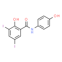 ChemSpider 2D Image | 2-Hydroxy-N-(4-hydroxyphenyl)-3,5-diiodobenzamide | C13H9I2NO3