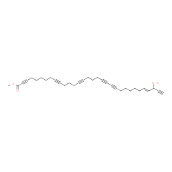 ChemSpider 2D Image | Methyl (28E,30S)-30-hydroxy-28-dotriacontene-2,9,14,19,21,31-hexaynoate | C33H40O3