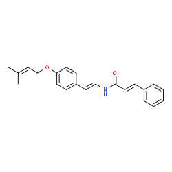 ChemSpider 2D Image | (2E)-N-[(E)-2-{4-[(3-Methyl-2-buten-1-yl)oxy]phenyl}vinyl]-3-phenylacrylamide | C22H23NO2