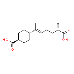 ChemSpider 2D Image | trans-4-[(2E,6S)-6-Carboxy-2-hepten-2-yl]cyclohexanecarboxylic acid | C15H24O4