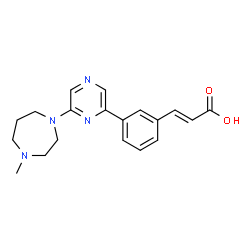 ChemSpider 2D Image | (2E)-3-{3-[6-(4-Methyl-1,4-diazepan-1-yl)-2-pyrazinyl]phenyl}acrylic acid | C19H22N4O2