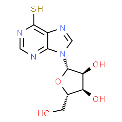 ChemSpider 2D Image | 9-(beta-L-Ribofuranosyl)-9H-purine-6-thiol | C10H12N4O4S