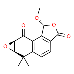 ChemSpider 2D Image | (1R,6aR,7aR)-1-Methoxy-6,6-dimethyl-6a,7a-dihydrooxireno[6,7]naphtho[1,2-c]furan-3,8(1H,6H)-dione | C15H14O5