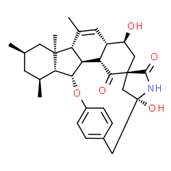 ChemSpider 2D Image | (1S,3S,4S,7S,8S,10R,12S,13R,14S,21R,25S,26S)-3,21-Dihydroxy-6,8,10,12-tetramethyl-15-oxa-22-azaheptacyclo[12.9.3.2~16,19~.1~1,21~.0~4,25~.0~7,26~.0~8,13~]nonacosa-5,16,18,28-tetraene-23,24-dione | C31H39NO5