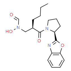 ChemSpider 2D Image | N-[(2R)-2-{[(2S)-2-(1,3-Benzoxazol-2-yl)-1-pyrrolidinyl]carbonyl}hexyl]-N-hydroxyformamide | C19H25N3O4