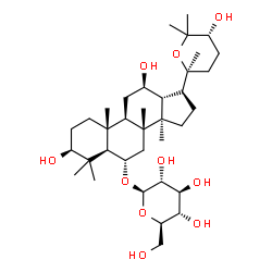 ChemSpider 2D Image | (3beta,6alpha,12beta,24R)-3,12,24-Trihydroxy-20,25-epoxydammaran-6-yl beta-D-glucopyranoside | C36H62O10