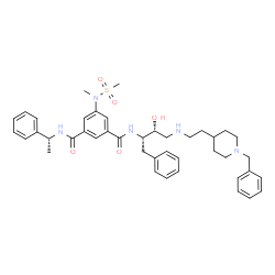 ChemSpider 2D Image | N-[(2S,3R)-4-{[2-(1-Benzyl-4-piperidinyl)ethyl]amino}-3-hydroxy-1-phenyl-2-butanyl]-5-[methyl(methylsulfonyl)amino]-N'-[(1R)-1-phenylethyl]isophthalamide | C42H53N5O5S