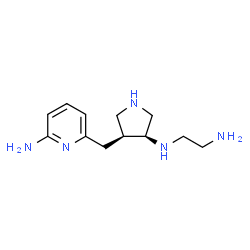 ChemSpider 2D Image | N-{(3S,4S)-4-[(6-Amino-2-pyridinyl)methyl]-3-pyrrolidinyl}-1,2-ethanediamine | C12H21N5