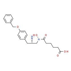 ChemSpider 2D Image | 6-[{(2S)-2-Amino-3-[4-(benzyloxy)phenyl]propyl}(hydroxy)amino]-6-oxohexanoic acid | C22H28N2O5