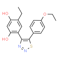 ChemSpider 2D Image | 4-[5-(4-Ethoxyphenyl)-1,2,3-thiadiazol-4-yl]-6-ethyl-1,3-benzenediol | C18H18N2O3S