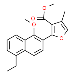 ChemSpider 2D Image | Methyl 2-(5-ethyl-1-methoxy-2-naphthyl)-4-methyl-3-furoate | C20H20O4