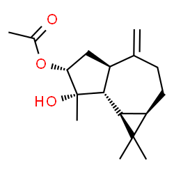 ChemSpider 2D Image | (1aR,4aR,6R,7S,7aR,7bR)-7-Hydroxy-1,1,7-trimethyl-4-methylenedecahydro-1H-cyclopropa[e]azulen-6-yl acetate | C17H26O3