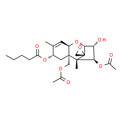 ChemSpider 2D Image | (3alpha,4beta,8alpha,12R)-4,15-Diacetoxy-3-hydroxy-12,13-epoxytrichothec-9-en-8-yl valerate | C24H34O9