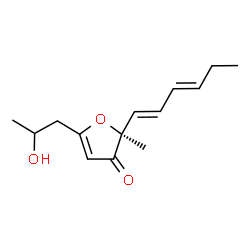 ChemSpider 2D Image | (2S)-2-[(1E,3E)-1,3-Hexadien-1-yl]-5-(2-hydroxypropyl)-2-methyl-3(2H)-furanone | C14H20O3