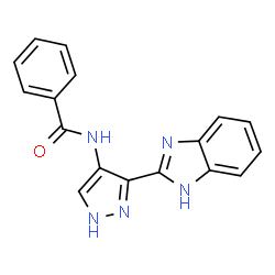 ChemSpider 2D Image | N-[3-(1H-Benzimidazol-2-yl)-1H-pyrazol-4-yl]benzamide | C17H13N5O