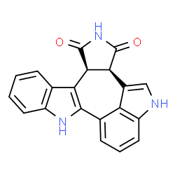 ChemSpider 2D Image | (3aR,13cS)-3a,5,9,13c-Tetrahydro-1H-indolo[3',4':5,6,7]pyrrolo[3',4':3,4]cyclohepta[1,2-b]indole-1,3(2H)-dione | C20H13N3O2