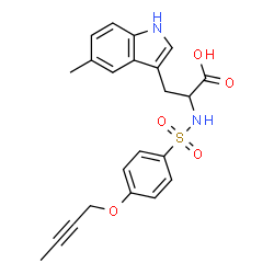 ChemSpider 2D Image | N-{[4-(2-Butyn-1-yloxy)phenyl]sulfonyl}-5-methyl-D-tryptophan | C22H22N2O5S