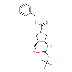 ChemSpider 2D Image | (3S,4S)-1-N-Cbz-3-(N-Boc-Amino)-4-hydroxymethylpyrrolidine | C18H26N2O5