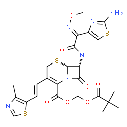 ChemSpider 2D Image | Cefditoren pivoxil | C25H28N6O7S3