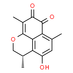 ChemSpider 2D Image | (3S)-4-Hydroxy-3,6,9-trimethyl-2,3-dihydrobenzo[de]chromene-7,8-dione | C15H14O4