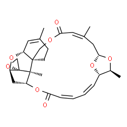 ChemSpider 2D Image | (1'R,2S,3'R,8'R,12'Z,15'R,17'S,18'S,19'Z,21'Z,25'R,26'S)-5',13',17',26'-Tetramethyl-11'H,23'H-spiro[oxirane-2,27'-[2,10,16,24,29]pentaoxapentacyclo[23.2.1.1~15,18~.0~3,8~.0~8,26~]nonacosa[4,12,19,21]t
etraene]-11',23'-dione | C29H36O8