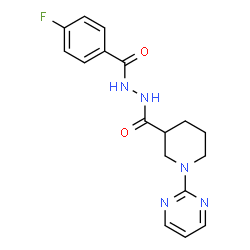 ChemSpider 2D Image | N'-(4-Fluorobenzoyl)-1-(2-pyrimidinyl)-3-piperidinecarbohydrazide | C17H18FN5O2