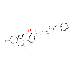 ChemSpider 2D Image | (3alpha,5beta,7alpha,8xi,12alpha)-3,7,12-Trihydroxy-N'-[(E)-2-pyridinylmethylene]cholane-24-hydrazide | C30H45N3O4